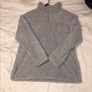 fluffy gray jacket